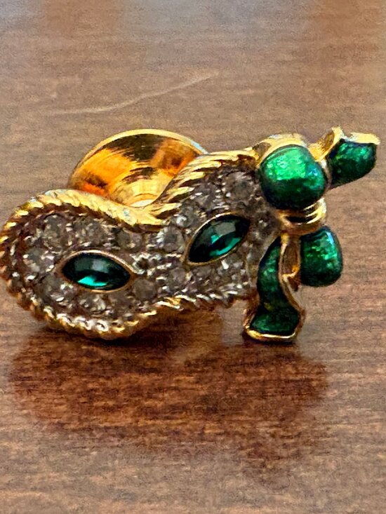 Swarovski Jewelry - Vintage Swarovski Retired Mardi Gras Mask Lapel Pin